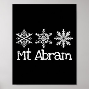 Affiche Mt Abram Maine Skieur Skiant Ski Rustique Flocons
