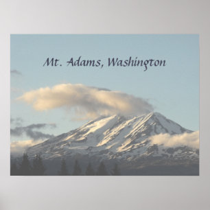 Affiche Mt. Adams Washington avec la photo Cloud