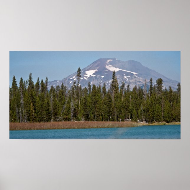 Affiche Mt Bachelor du lac Little Lava, Oregon (Devant)