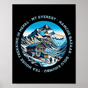 Affiche Mt Everest Namche Bazaar Maison de Thé Trekking Né