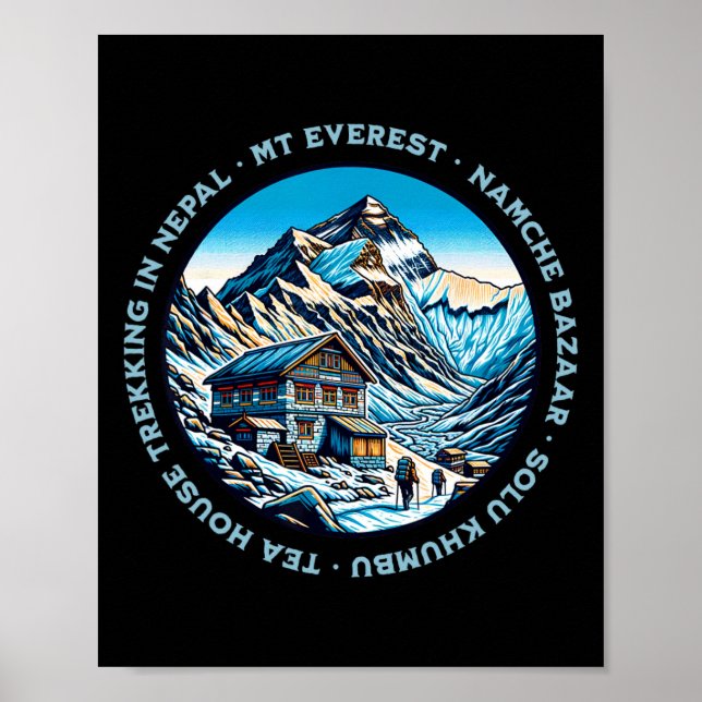 Affiche Mt Everest Namche Bazaar Maison de Thé Trekking Né (Devant)