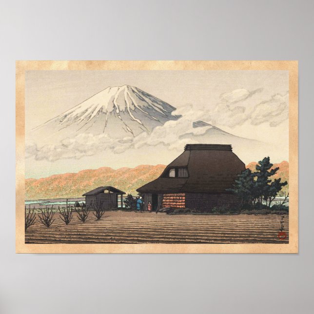 Affiche Mt. Fuji from Narusawa Hasui Kawase shin hanga art (Devant)