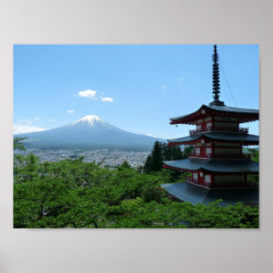 Affiche Mt Fuji View Arakurayama Sengen Park Japon