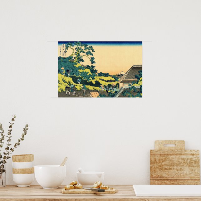 Affiche Mt Fuji vu du col de Mishima Hokusai 1830 (Cuisine)