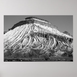 Affiche Mt Garfield en hiver Photo noir et blanc