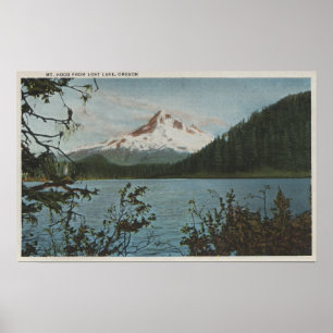 Affiche Mt Hood, Oregon - Vue de la montagne de Lost