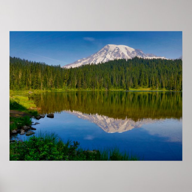 Affiche Mt. Rainier et Reflection Lake (Devant)