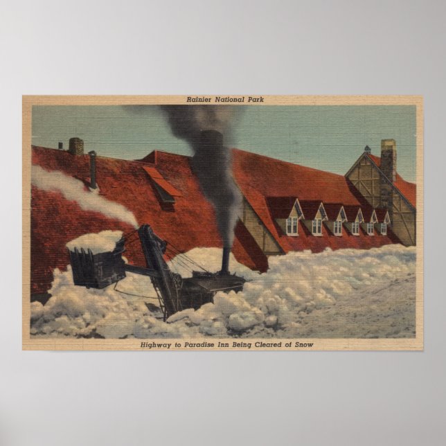 Affiche Mt. Rainier, WA - Paradise Inn (Devant)