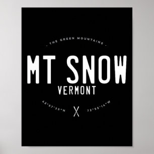 Affiche Mt. Snow Vermont Graphique en détresse Ski vintage