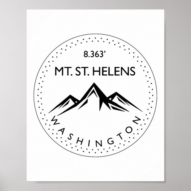Affiche Mt. St. Helens Washington Mountain Climbing Hiking (Devant)