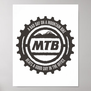 Affiche Mtb drôle, jour D sur un vélo de montagne, vélo de