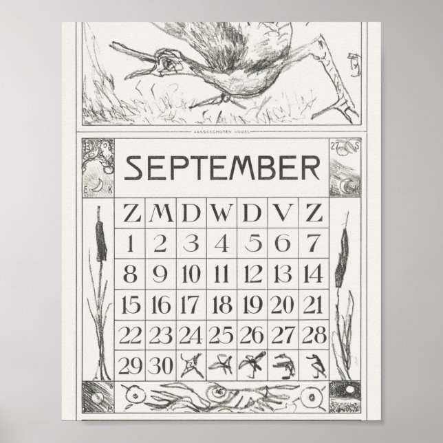 Affiche Mtheo van hoytema - calendrier - art de héron - ac (Devant)
