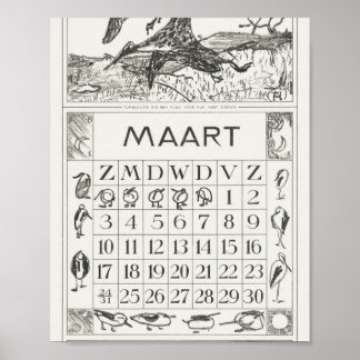 Affiche Mtheo van hoytema - calendrier - art de héron - ac