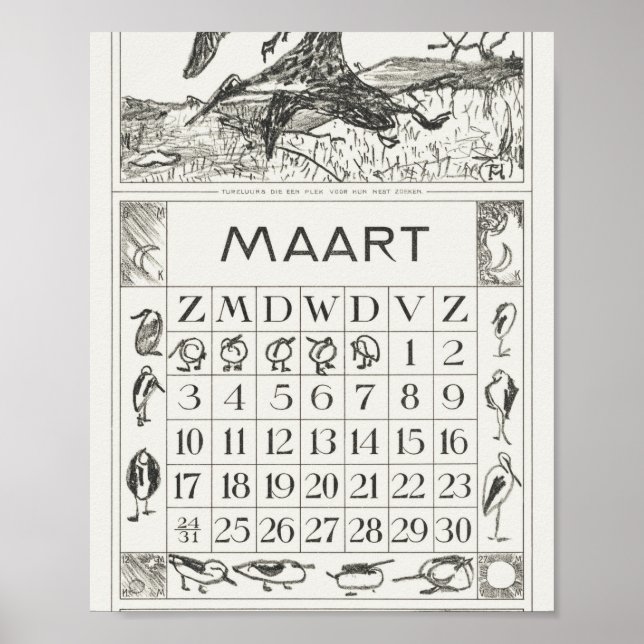 Affiche Mtheo van hoytema - calendrier - art de héron - ac (Devant)
