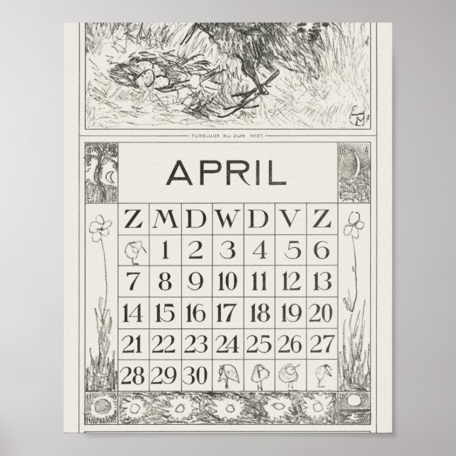 Affiche Mtheo van hoytema - calendrier - art de herons - a (Devant)