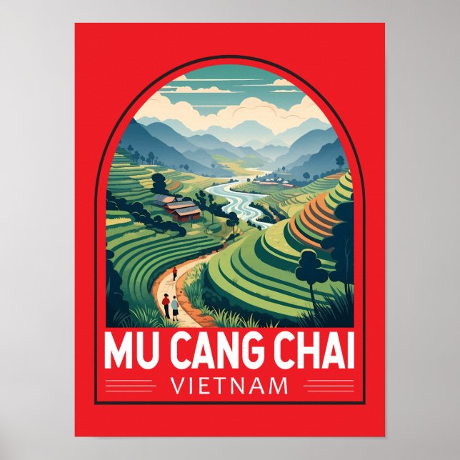 Affiche Mu Cang Chai Vietnam Emblem Voyage Retro (Devant)
