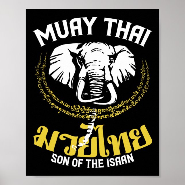 Affiche Muay Thai Boxe thaïlandaise Elephant Cadeau Arts m (Devant)