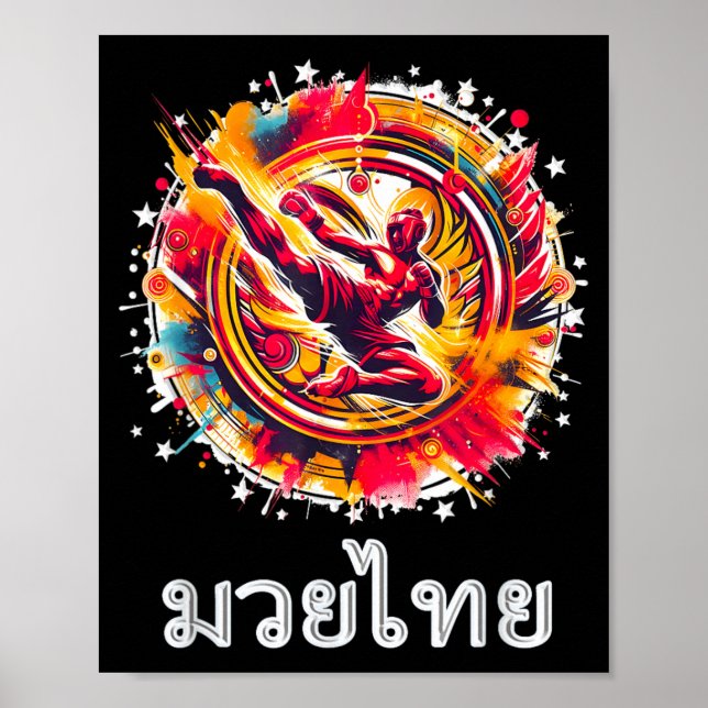 Affiche Muay Thai Boxe Thaïlandaise Kickboxing MMA Art de  (Devant)