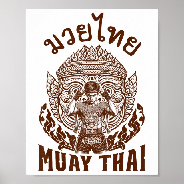 Affiche Muay Thai Boxer Boxer Lover Thai Boxing Thaïlande (Devant)