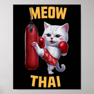 Affiche Muay Thai Cat Meow Thai - Thai Boxe Pour Les Jeune