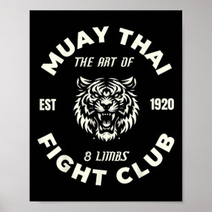 Affiche Muay Thai Combat Mma Tatouage Tigre Art Des 8 Memb