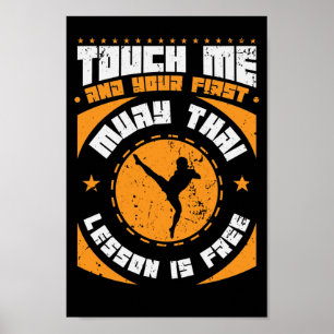Affiche Muay Thai : "Essaie de me toucher"