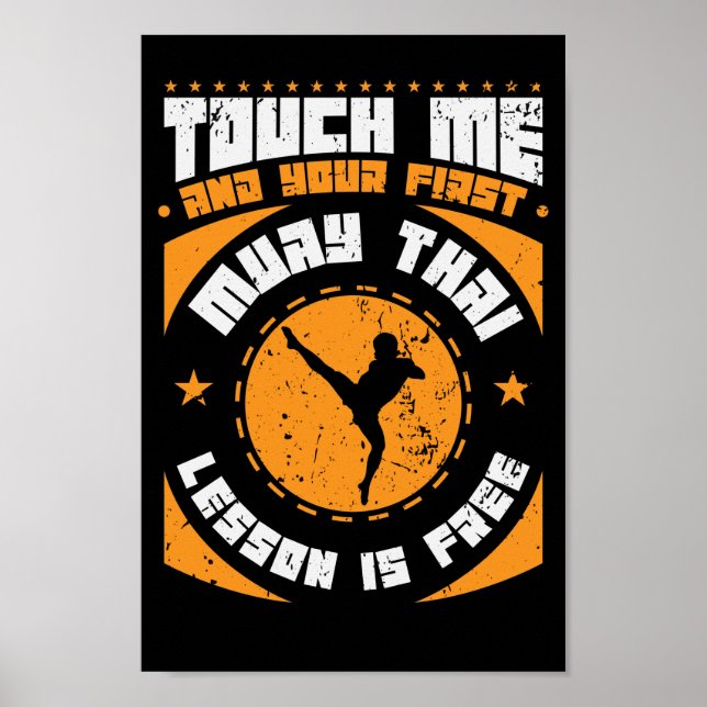 Affiche Muay Thai "Essaie de me toucher" (Devant)