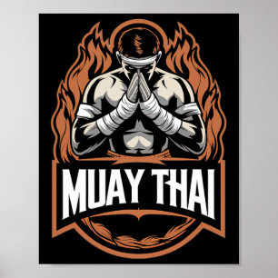 Affiche Muay Thai Et Thai Boxer Fighter
