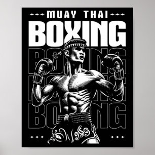 Affiche Muay Thai Fighter Mixed martial art Vintage