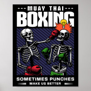 Affiche Muay Thai Fighter Mixed martial art Vintage Funny 