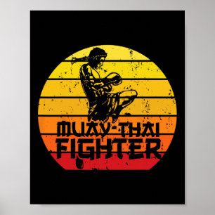 Affiche Muay Thai Fighter Thai Boxe Martial Arts Combat