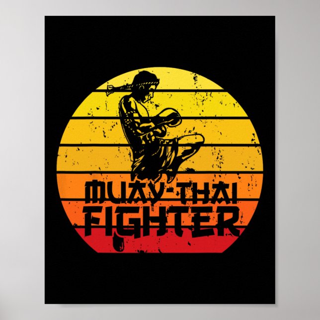Affiche Muay Thai Fighter Thai Boxe Martial Arts Combat (Devant)