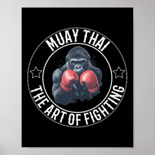 Affiche Muay Thai Gorilla - Art De Combattre La Boxe Thaïl