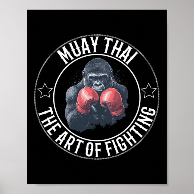 Affiche Muay Thai Gorilla - Art De Combattre La Boxe Thaïl (Devant)