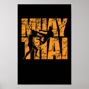 Affiche Muay Thai Kampf mit Stil