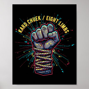 Affiche Muay Thai Kard Chuek Huit Membres Poing MMA Thaïla