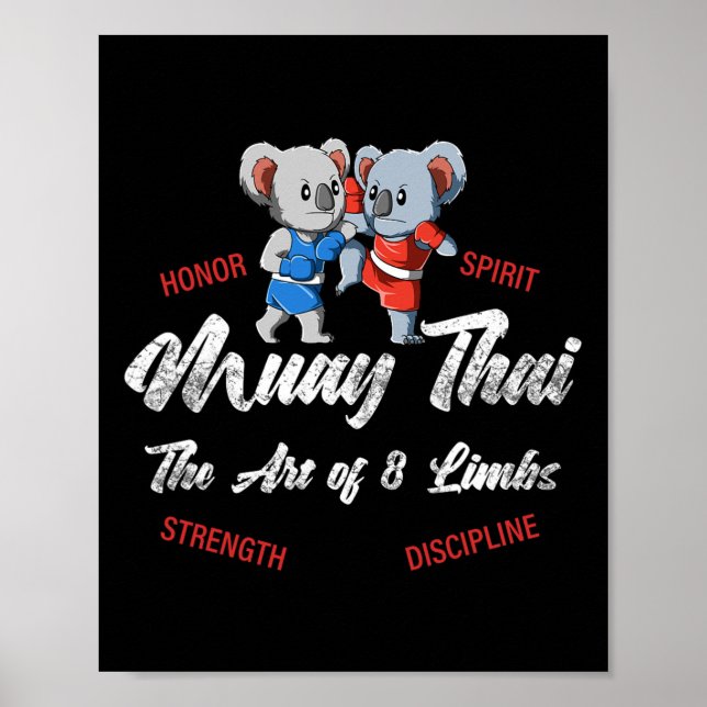 Affiche Muay Thai Koala Boxe Thaïlandaise et Kickboxing  (Devant)