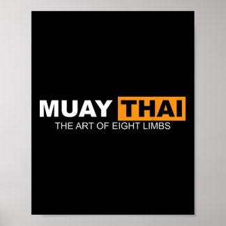 Affiche Muay Thai L'Art De Huit Membres Kickboxing Et Mm