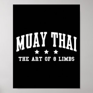 Affiche Muay Thai l'art des 8 membres Muay Thai kickboxing