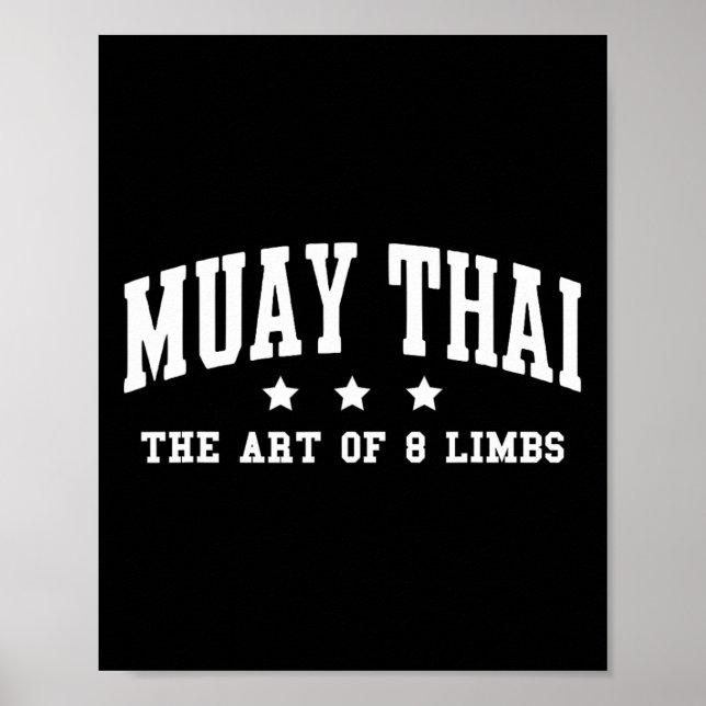 Affiche Muay Thai l'art des 8 membres Muay Thai kickboxing (Devant)