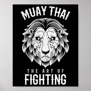 Affiche Muay Thai Lion - Boxe Thaïlandaise et Kickboxing 