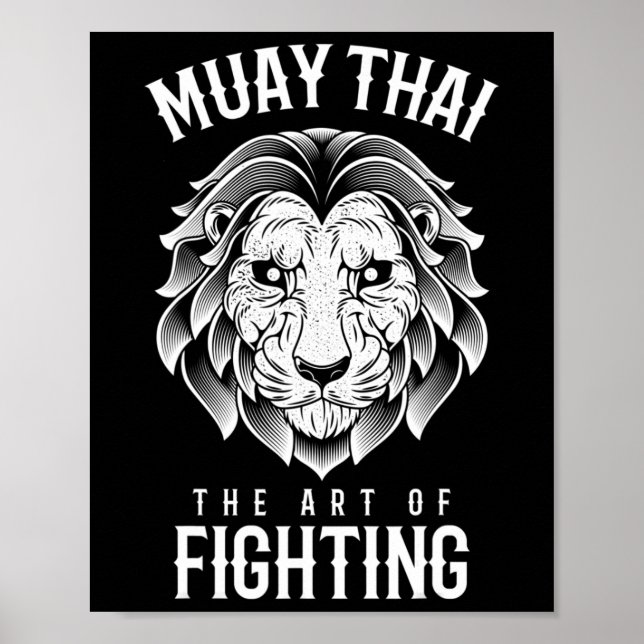 Affiche Muay Thai Lion - Boxe Thaïlandaise et Kickboxing  (Devant)