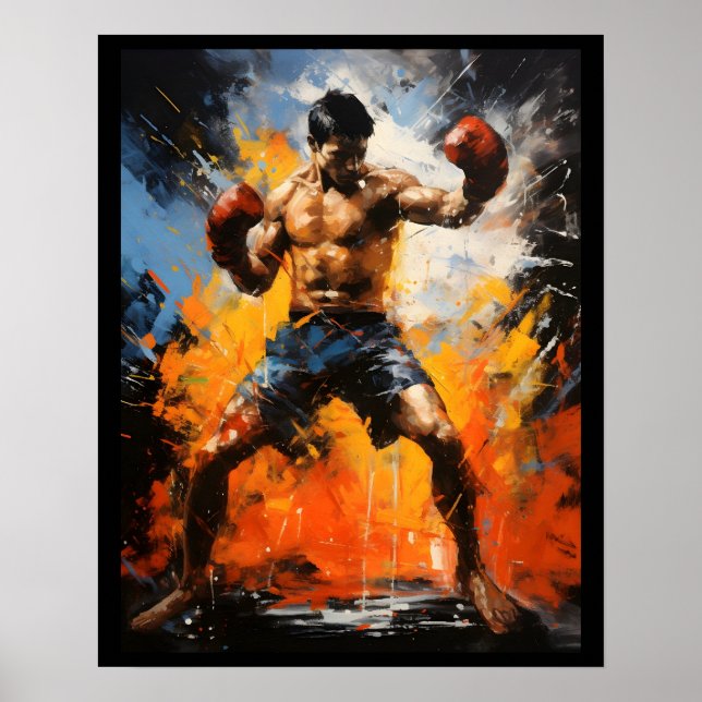Affiche Muay Thai Martial Arts Boxer Combat Sport (Devant)