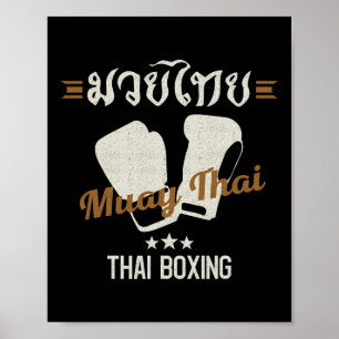 Affiche Muay Thai Martial Arts Thai Boxe Entraîneur Lover 