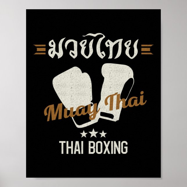 Affiche Muay Thai Martial Arts Thai Boxe Entraîneur Lover  (Devant)