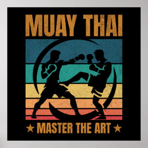 Affiche Muay Thai Master The Art Boxer Boxer Praticien