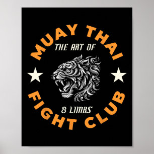 Affiche Muay Thai Mma Combat Tatouage Tigre Art des 8 Memb