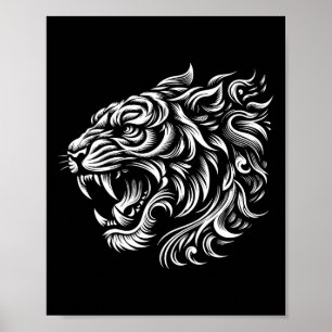 Affiche Muay Thai Mma Combat Tatouage Tigre Art Des 8 Memb