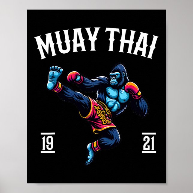 Affiche Muay Thai Monkey - Kickboxing et Boxe Thaïlandaise (Devant)