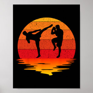 Affiche Muay Thai Retro Vintage Martial Arts Combat Boxe